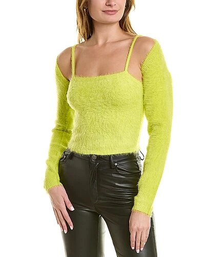 Alice + Olivia Luetta Fuzzy Top Women 1 Alice + Olivia Luetta Fuzzy Top Women