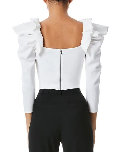 Alice + Olivia Genny Ruffle Fitted Top Women 2 Alice + Olivia Genny Ruffle Fitted Top Women - Image 2