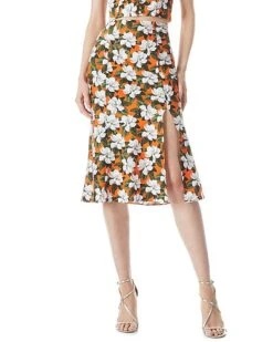 Alice + Olivia Stephine High Slit Midi Skirt Women
