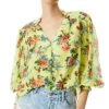 Alice + Olivia Serena Mandarin Collar Blouse Women