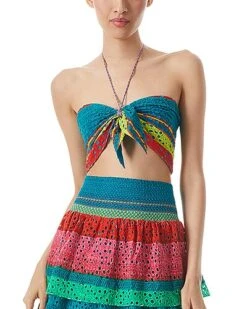 Alice + Olivia Livia Mock Tie Halter Top Women