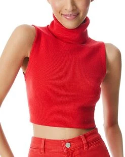 Alice + Olivia Darcey Turtleneck Wool-Blend Sweater Tank Women