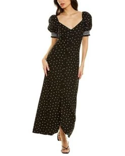 Alice + Olivia Katrina Linen-Blend Midi Dress Women