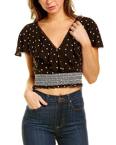 Alice + Olivia Reese Ruffle Crop Top Women 1 Alice + Olivia Reese Ruffle Crop Top Women