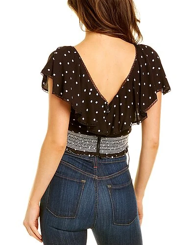 Alice + Olivia Reese Ruffle Crop Top Women 2 Alice + Olivia Reese Ruffle Crop Top Women - Image 2