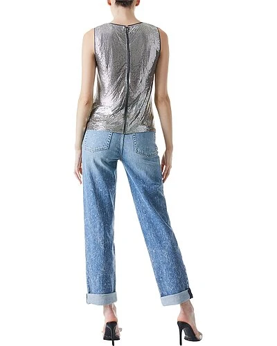 Alice + Olivia Amal Chainmail Boxy Tank Women 2 Alice + Olivia Amal Chainmail Boxy Tank Women - Image 2