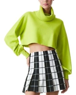 Alice + Olivia Oswald Oversized Turtleneck Cropped Pullover Women