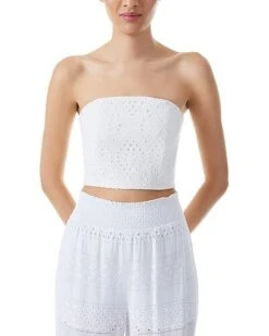 Alice + Olivia Cersei Smocked Back Bandeau Top Women