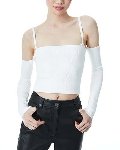 Alice + Olivia Evia Fitted Square Neck Top Women 1 Alice + Olivia Evia Fitted Square Neck Top Women