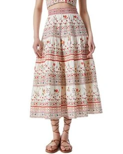 Alice + Olivia Melony Smocked Shirred Skirt Women