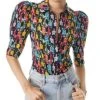 Alice + Olivia Willa Puff Sleeve Silk Top Women