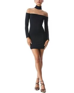 Alice + Olivia Zahra Sheer Turtleneck Mini Dress Women
