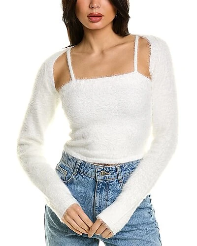 Alice + Olivia Luetta Fuzzy Top Women 1 Alice + Olivia Luetta Fuzzy Top Women