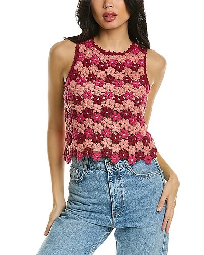 Alice + Olivia Reva Flower Crochet Shell Women 1 Alice + Olivia Reva Flower Crochet Shell Women