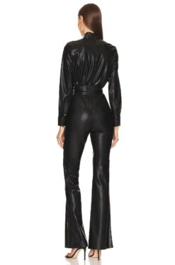 Alice + Olivia Evita Faux Leather Jumpsuit Black 5 Alice + Olivia Evita Faux Leather Jumpsuit Black -Alice + Olivia Shop ALI WC30 V3