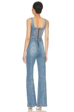 Alice + Olivia Chels Denim Corset Jumpsuit Brea Blue 5 Alice + Olivia Chels Denim Corset Jumpsuit Brea Blue -Alice + Olivia Shop ALI WC32 V3