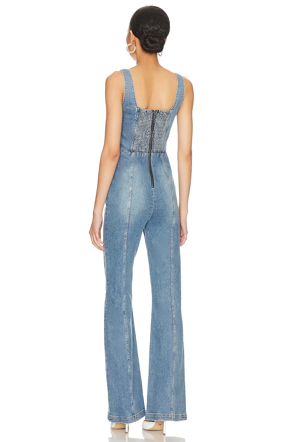 Alice + Olivia Chels Denim Corset Jumpsuit Brea Blue 3 Alice + Olivia Chels Denim Corset Jumpsuit Brea Blue - Image 3