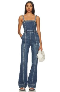 Alice + Olivia Melody Wide Leg Jumpsuit Lola Blue