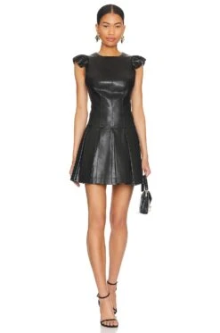 Alice + Olivia Riss Pleated Mini Dress Ecru 9 Alice + Olivia Riss Pleated Mini Dress Ecru -Alice + Olivia Shop ALI WD1001 V1
