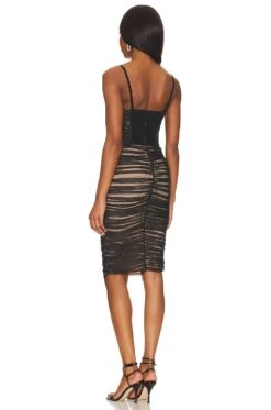 Alice + Olivia Damia Ruched Bustier Midi Dress Black 5 Alice + Olivia Damia Ruched Bustier Midi Dress Black -Alice + Olivia Shop ALI WD1010 V3