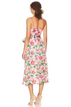 Alice + Olivia Samantha Cowl Neck Midi Dress High Tea Floral -Alice + Olivia Shop ALI WD1015 V3