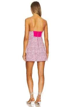 Alice + Olivia Carli Spaghetti Strap Tweed Dress Candy & White 6 Alice + Olivia Carli Spaghetti Strap Tweed Dress Candy & White -Alice + Olivia Shop ALI WD1020 V3