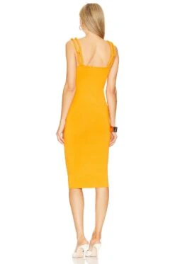 Alice + Olivia Alina Midi Dress With Cord Straps Tangerine 5 Alice + Olivia Alina Midi Dress With Cord Straps Tangerine -Alice + Olivia Shop ALI WD1023 V3