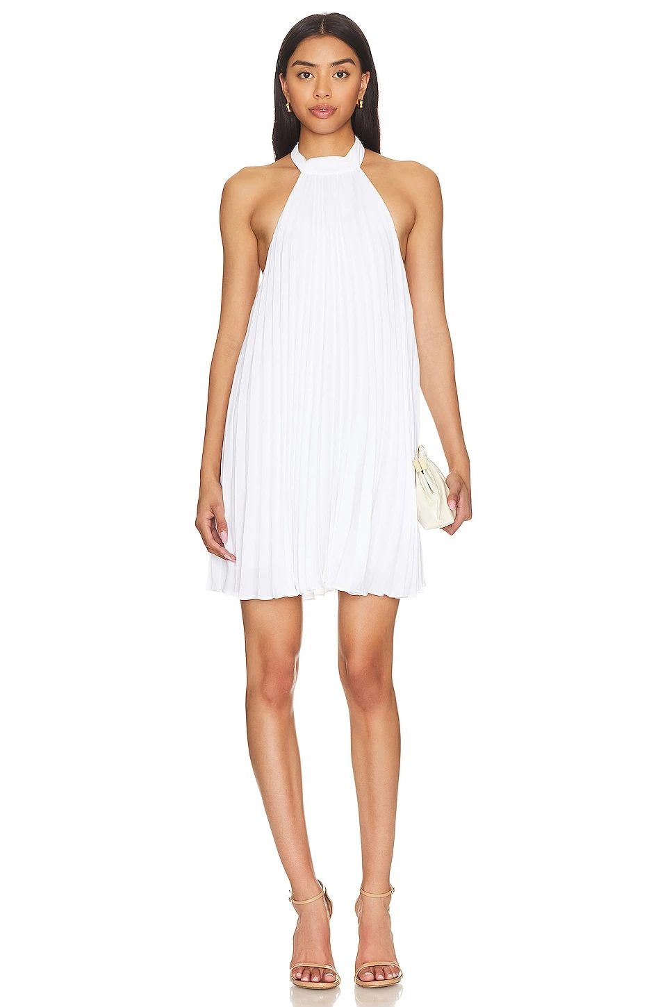Alice + Olivia Aviana Halter Neck Mini Dress White 1 Alice + Olivia Aviana Halter Neck Mini Dress White