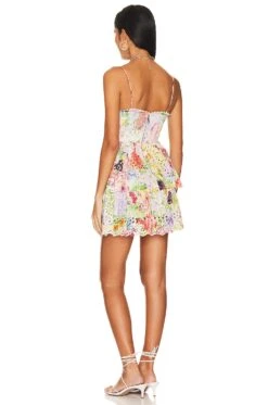 Alice + Olivia Fina Waist Ruffle Mini Dress Dawn Floral -Alice + Olivia Shop ALI WD1026 V3