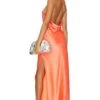 Alice + Olivia Zumi Open Back Halter Maxi Dress Coral Susent