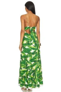 Alice + Olivia Karolina Halter Maxi Dress Sun Palm & Off White -Alice + Olivia Shop ALI WD1036 V3