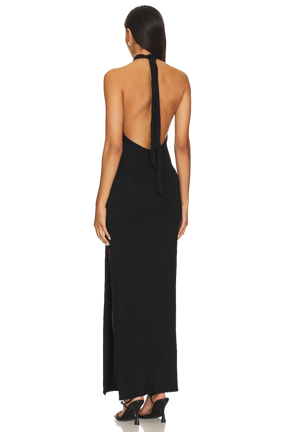 Alice + Olivia Amaya Halter Dress Black 3 Alice + Olivia Amaya Halter Dress Black - Image 3