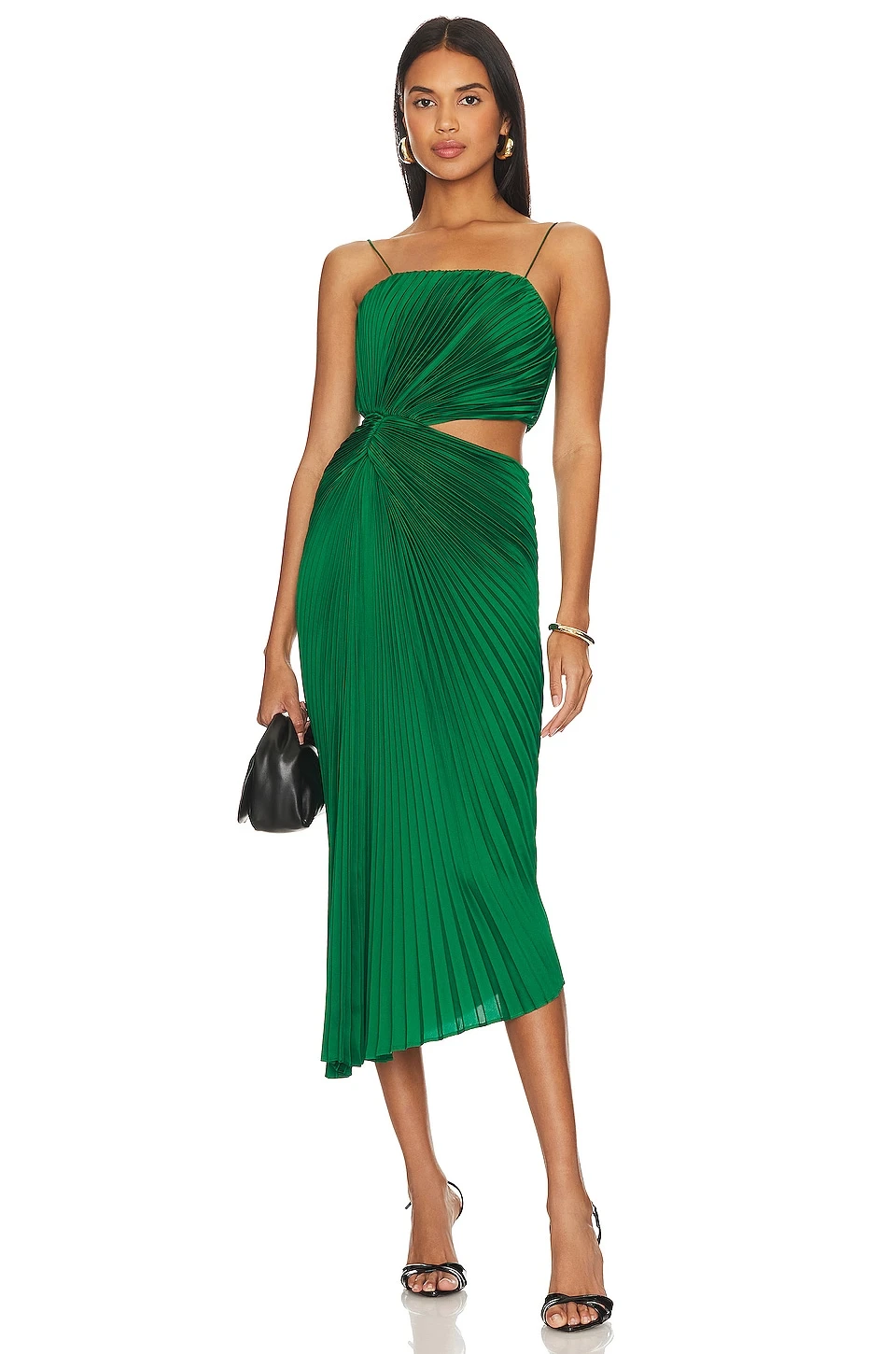 Alice + Olivia Fayeth Midi Dress Emerald 1 Alice + Olivia Fayeth Midi Dress Emerald