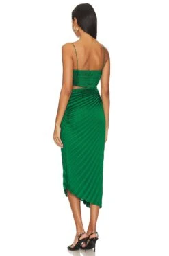 Alice + Olivia Fayeth Midi Dress Emerald 5 Alice + Olivia Fayeth Midi Dress Emerald -Alice + Olivia Shop ALI WD1050 V3