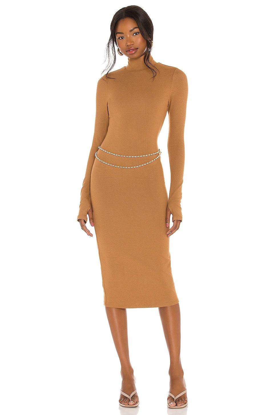Alice + Olivia Delora Turtleneck Dress Camel 1 Alice + Olivia Delora Turtleneck Dress Camel