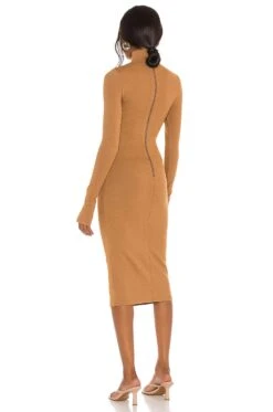 Alice + Olivia Delora Turtleneck Dress Camel 7 Alice + Olivia Delora Turtleneck Dress Camel -Alice + Olivia Shop ALI WD790 V4
