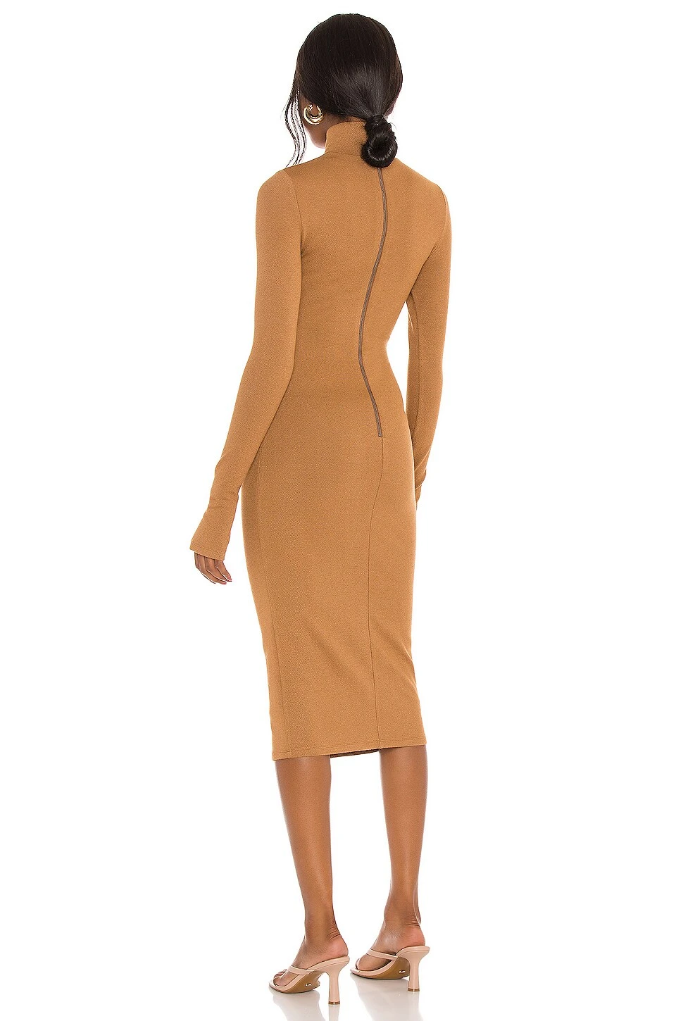Alice + Olivia Delora Turtleneck Dress Camel 4 Alice + Olivia Delora Turtleneck Dress Camel - Image 4