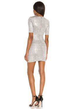 Alice + Olivia Delora Ruched Dress Silver 5 Alice + Olivia Delora Ruched Dress Silver -Alice + Olivia Shop ALI WD810 V3