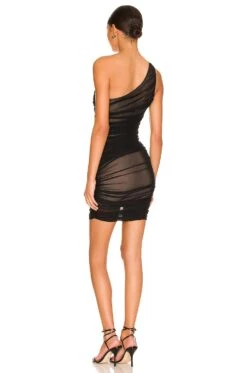 Alice + Olivia Cruz Ruched Midi Black -Alice + Olivia Shop ALI WD905 V3