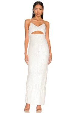 Alice + Olivia Valli Cut Out Cami Dress Off White