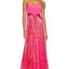 Alice + Olivia Despina Pleated Maxi Dress French Rose