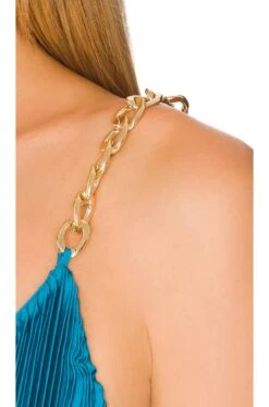 Alice + Olivia Gloria Pleated Maxi Dress Ocean Blue 7 Alice + Olivia Gloria Pleated Maxi Dress Ocean Blue -Alice + Olivia Shop ALI WD943 V4