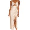 Alice + Olivia Harmony Asymmetrical Midi Dress Sand