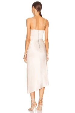 Alice + Olivia Kiyoko Midi Dress Champagne 5 Alice + Olivia Kiyoko Midi Dress Champagne -Alice + Olivia Shop ALI WD958 V3