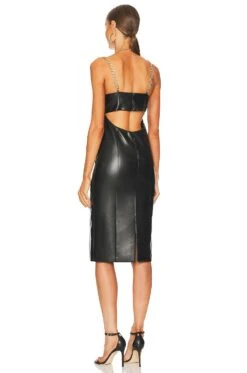 Alice + Olivia Fifi Faux Leather Midi Dress Black 5 Alice + Olivia Fifi Faux Leather Midi Dress Black -Alice + Olivia Shop ALI WD961 V3