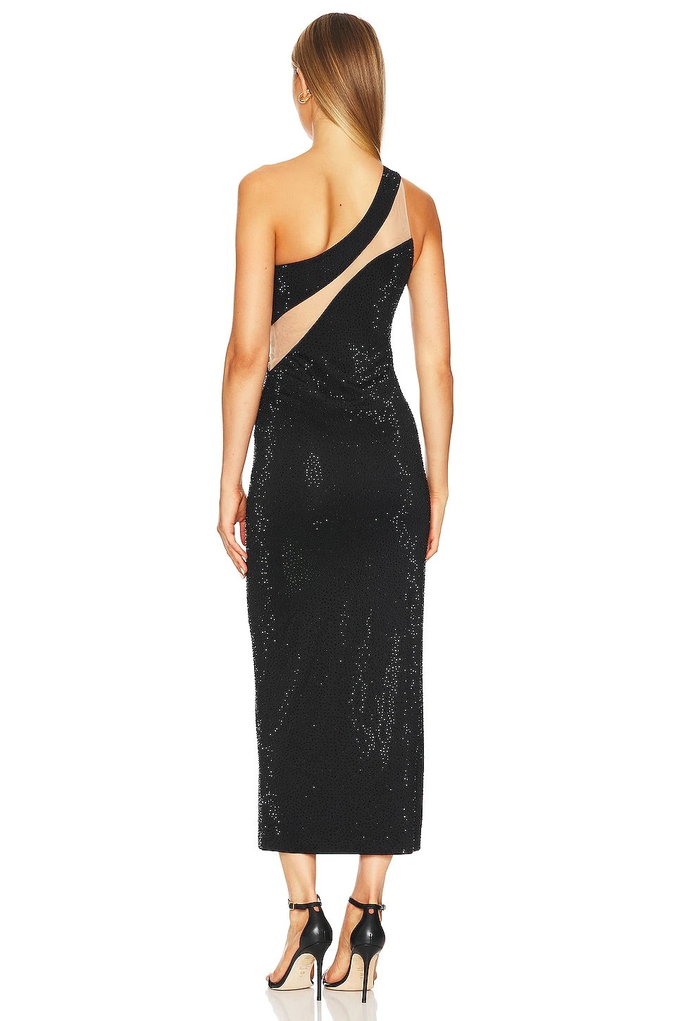 Alice + Olivia Mercedes Midi Dress Black 3 Alice + Olivia Mercedes Midi Dress Black - Image 3