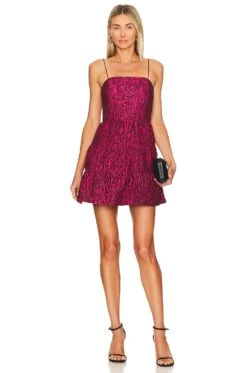 Alice + Olivia Jamila Mini Dress Wild Pink & Black