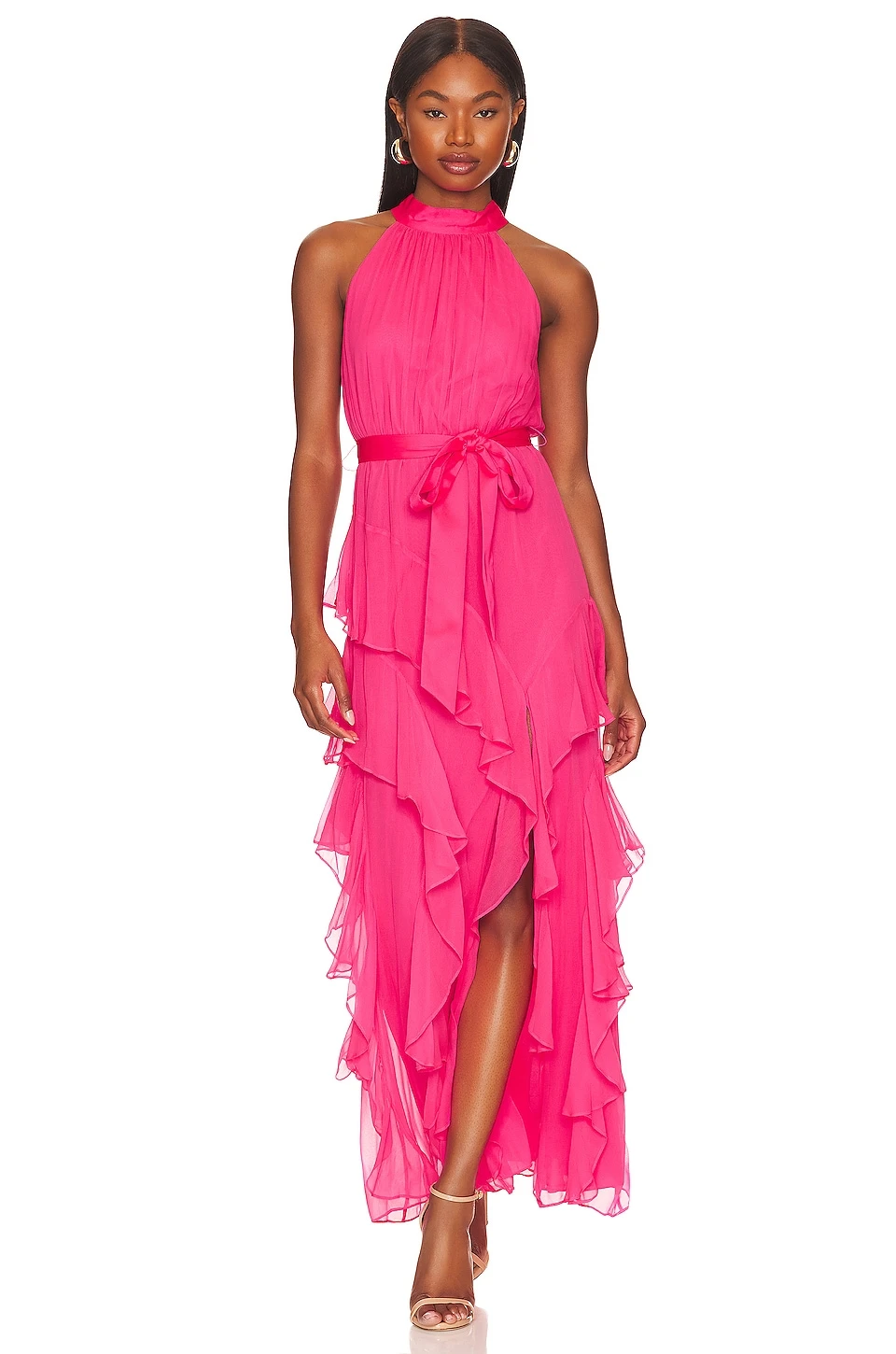 Alice + Olivia Emelia Halter Gown Wild Pink 1 Alice + Olivia Emelia Halter Gown Wild Pink