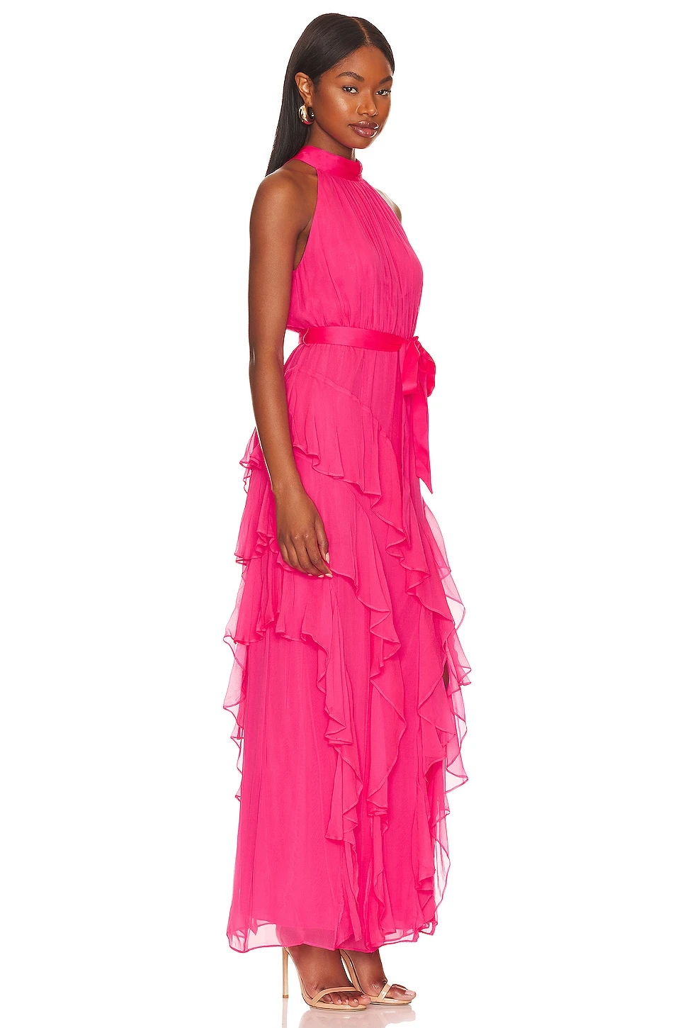Alice + Olivia Emelia Halter Gown Wild Pink 2 Alice + Olivia Emelia Halter Gown Wild Pink - Image 2