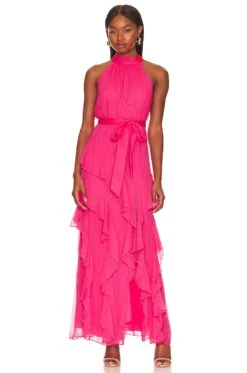 Alice + Olivia Emelia Halter Gown Wild Pink 7 Alice + Olivia Emelia Halter Gown Wild Pink -Alice + Olivia Shop ALI WD976 V4